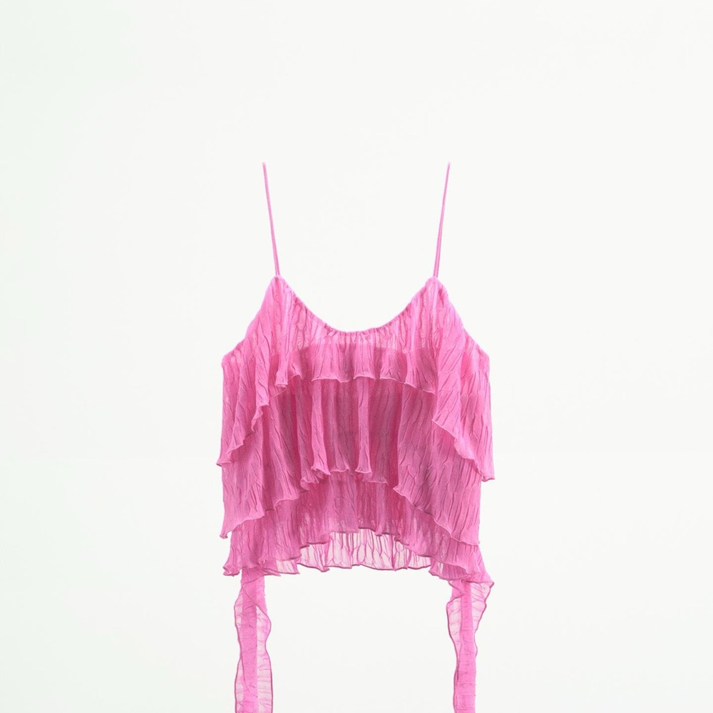 Zara Vibrant Pink Textured Top